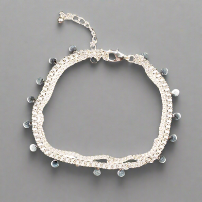 Double Disc Chain Bracelet - Silver Plate