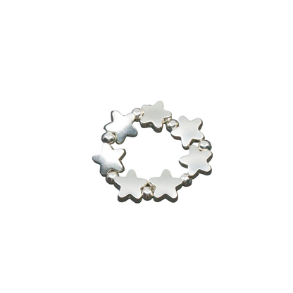 Bague élastique Étoile en plaqué argent