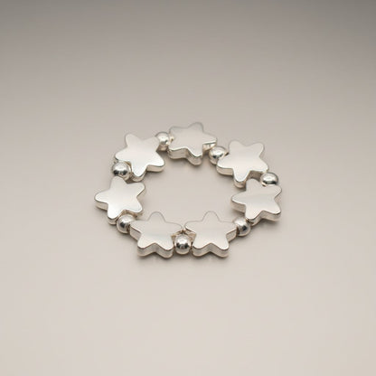 Bague élastique Étoile en plaqué argent
