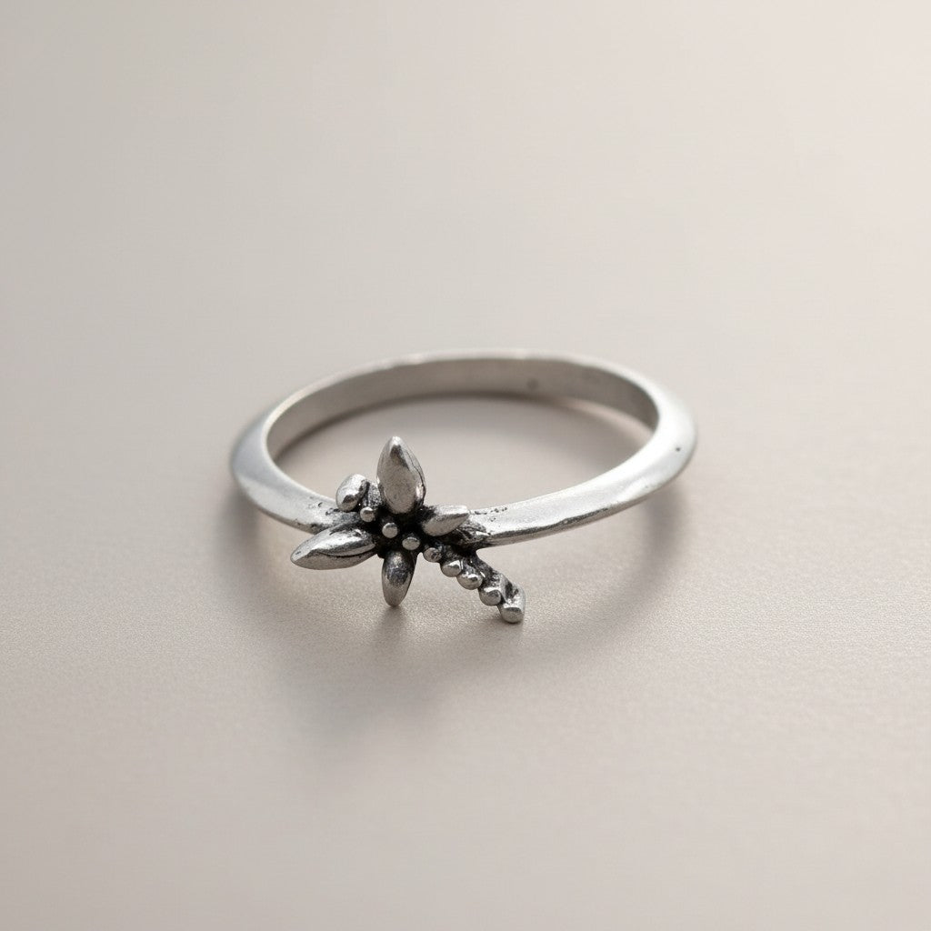 Dragonfly Ring In Silver Plate