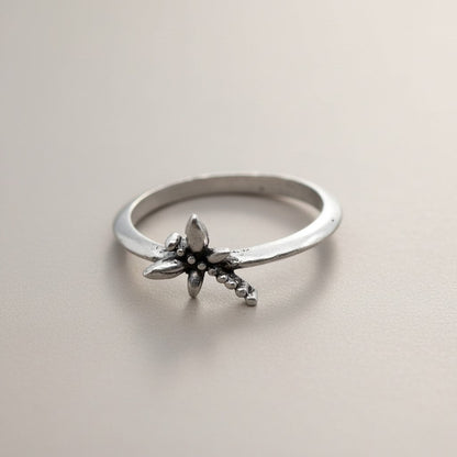 Dragonfly Ring In Silver Plate