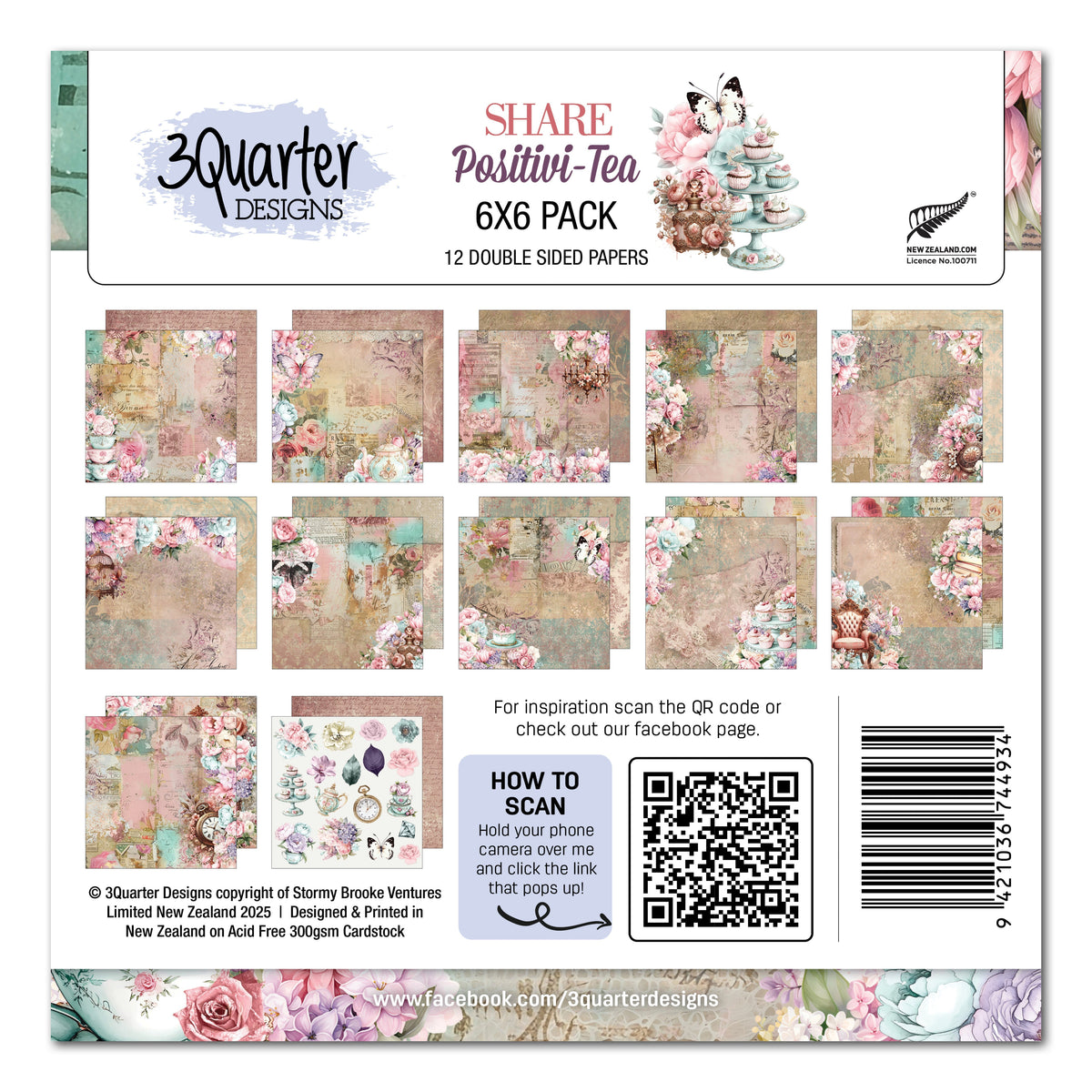 Papiers 3Quarter Designs Positivi-Tea 6x6