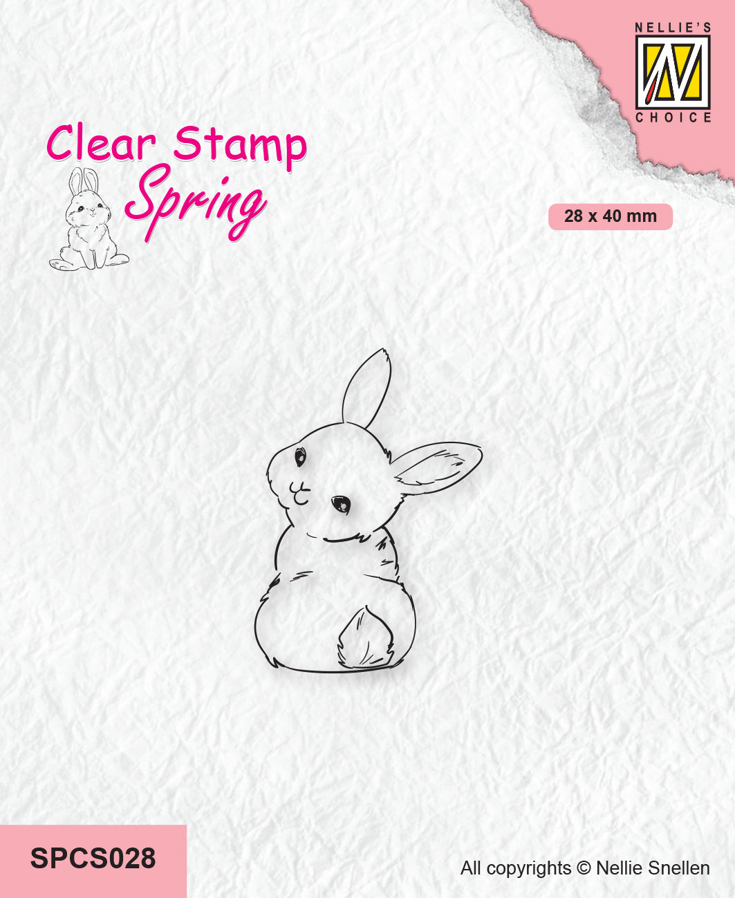 Tampon transparent Nellie's Choice Printemps - Lapin mignon-3