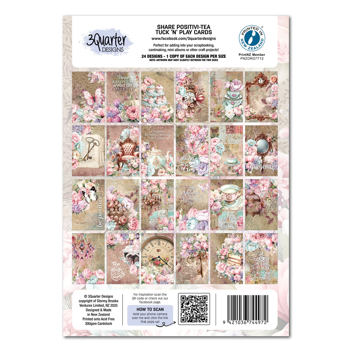 3Quarter Designs Positivi-Tea - Cartes Tuck N Play