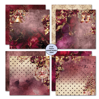 Pack de papier 6x6 motifs Sugarplum Wreath de 3Quarter Designs