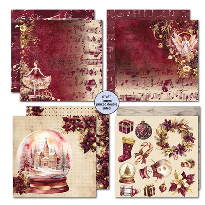 Pack de papier 6x6 motifs Sugarplum Wreath de 3Quarter Designs