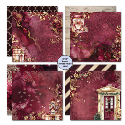 Lot de papiers 8x8 « Sugarplum Wreath » 3Quarter Designs