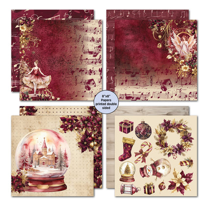 Lot de papiers 8x8 « Sugarplum Wreath » 3Quarter Designs