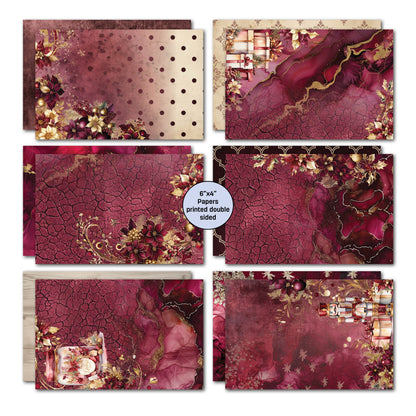 3Quarter Designs Couronne de Noël Sugarplum  Paquet de 6x4 Cartes