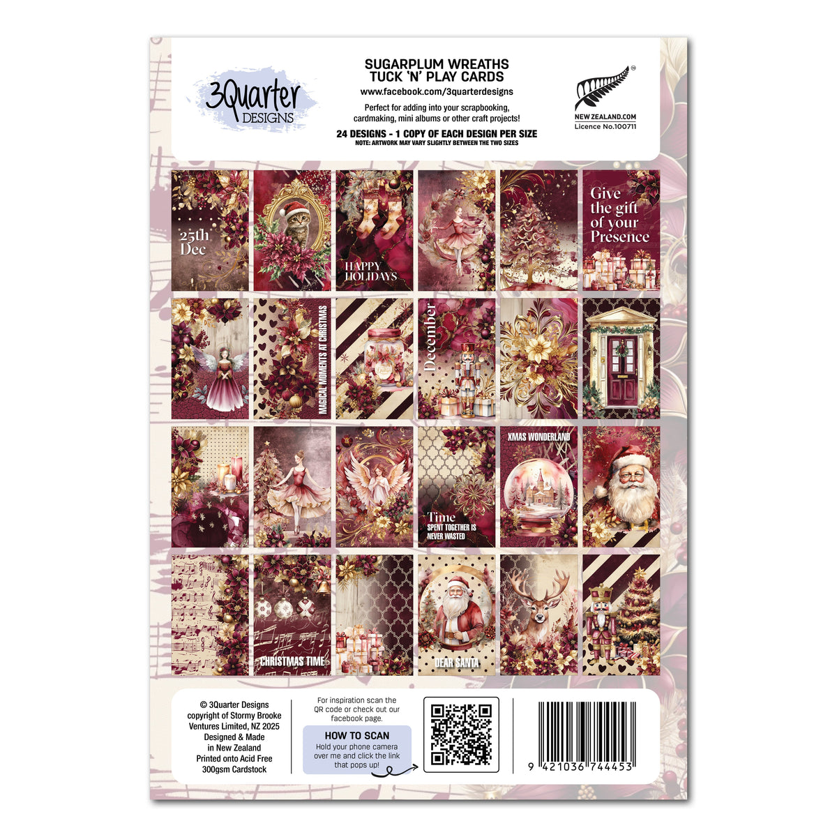 3Quarter Designs Sugarplum Wreath - Tuck N Play Cards