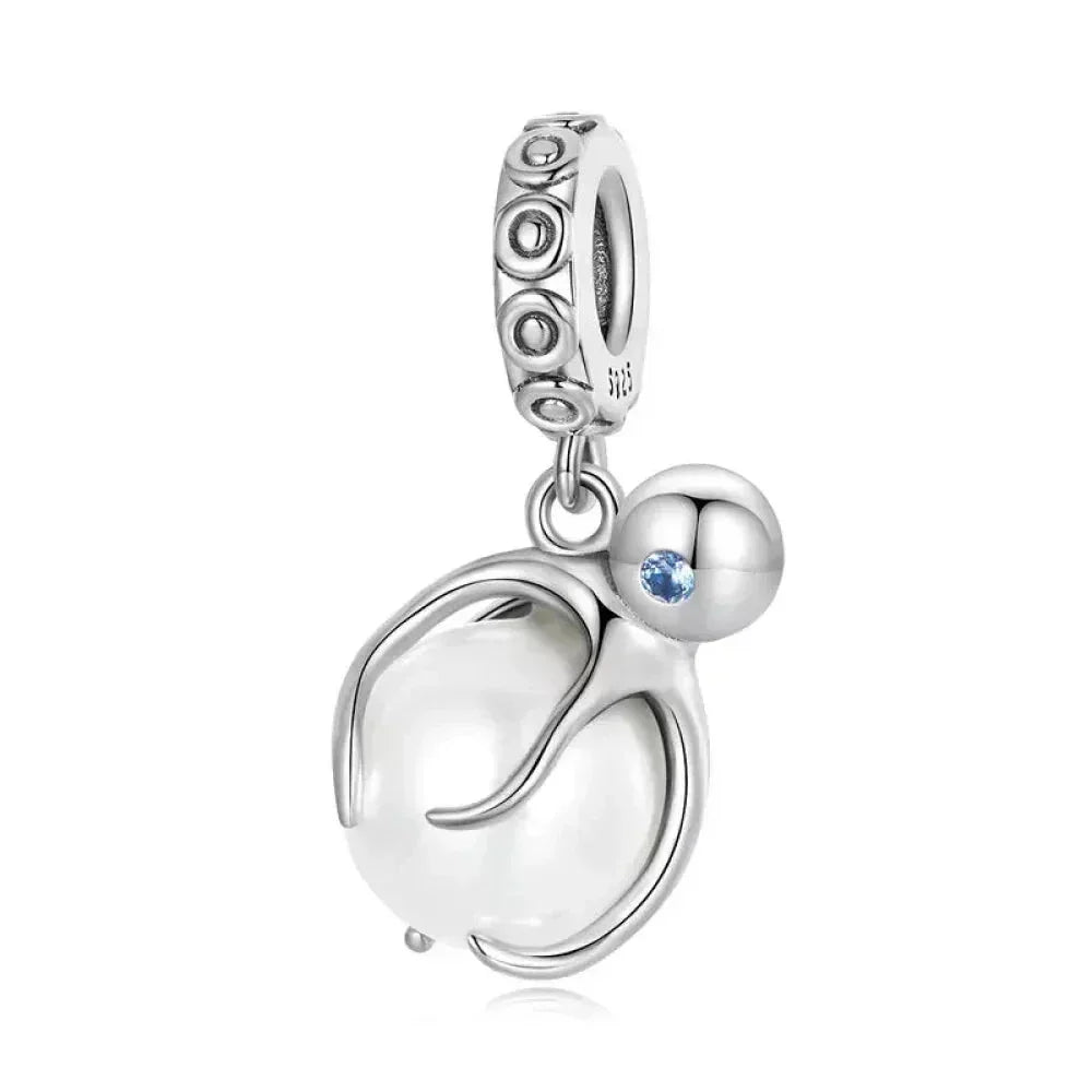 Pendentif Chien Argent Sterling 925 Véritable pour Bracelet - Caniche Teckel