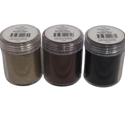 Paillettes microfines Stacey Park, lot de 3 – Tons terre