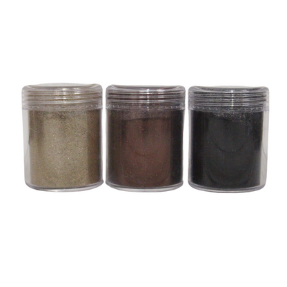 Paillettes microfines Stacey Park, lot de 3 – Tons terre