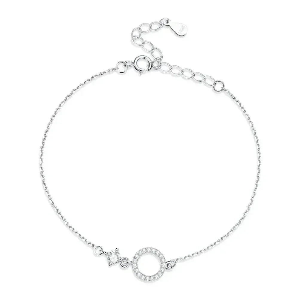925 Sterling Silver Ring Chain Bracelet