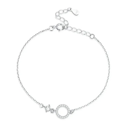 925 Sterling Silver Ring Chain Bracelet