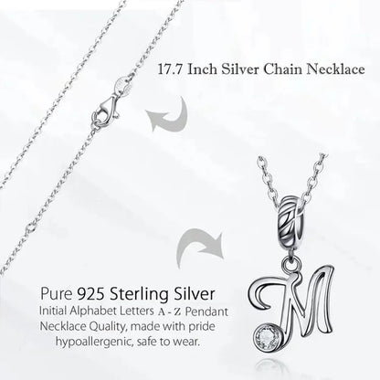 Collier classique avec initiale en argent sterling 925