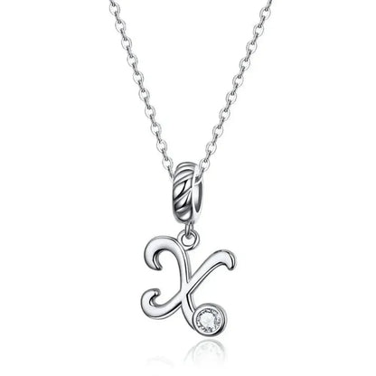 Collier classique avec initiale en argent sterling 925