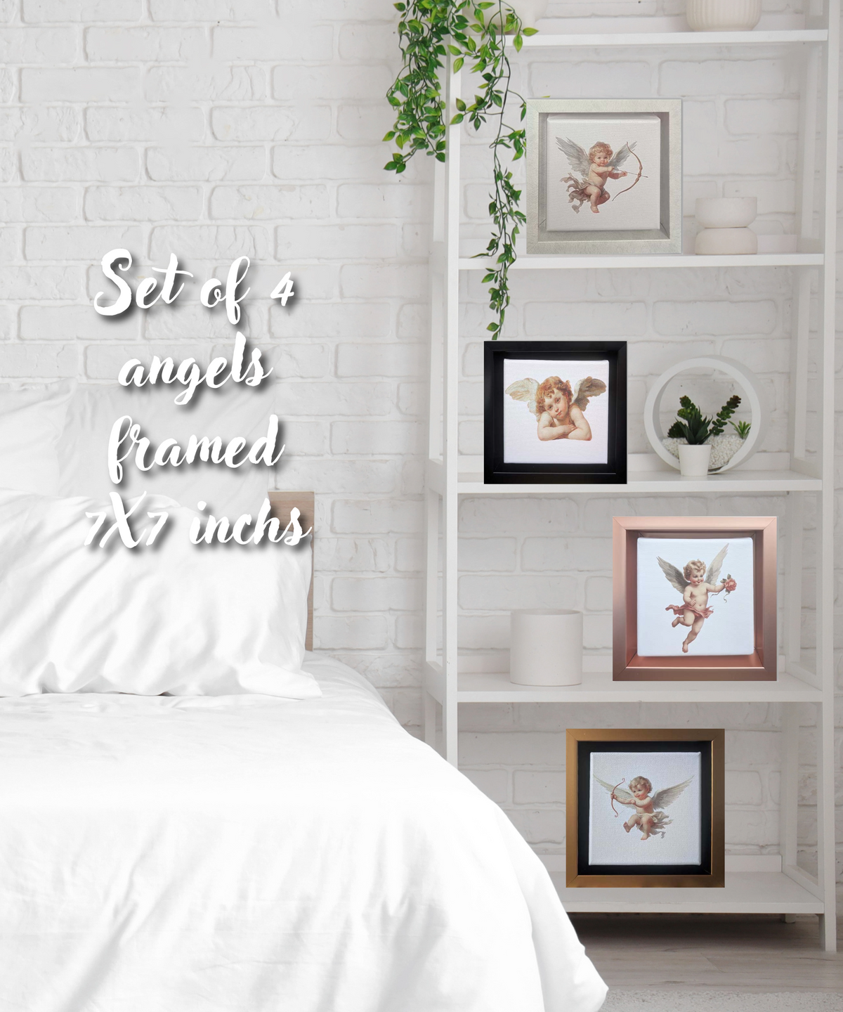 Set of 4 Framed Angels Wall Art