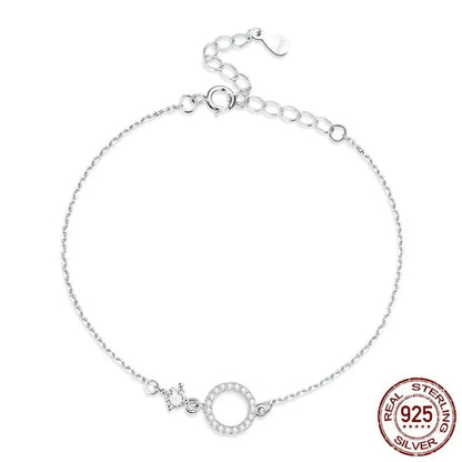 925 Sterling Silver Ring Chain Bracelet