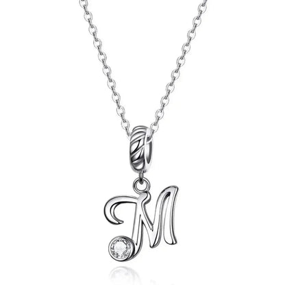 Collier classique avec initiale en argent sterling 925