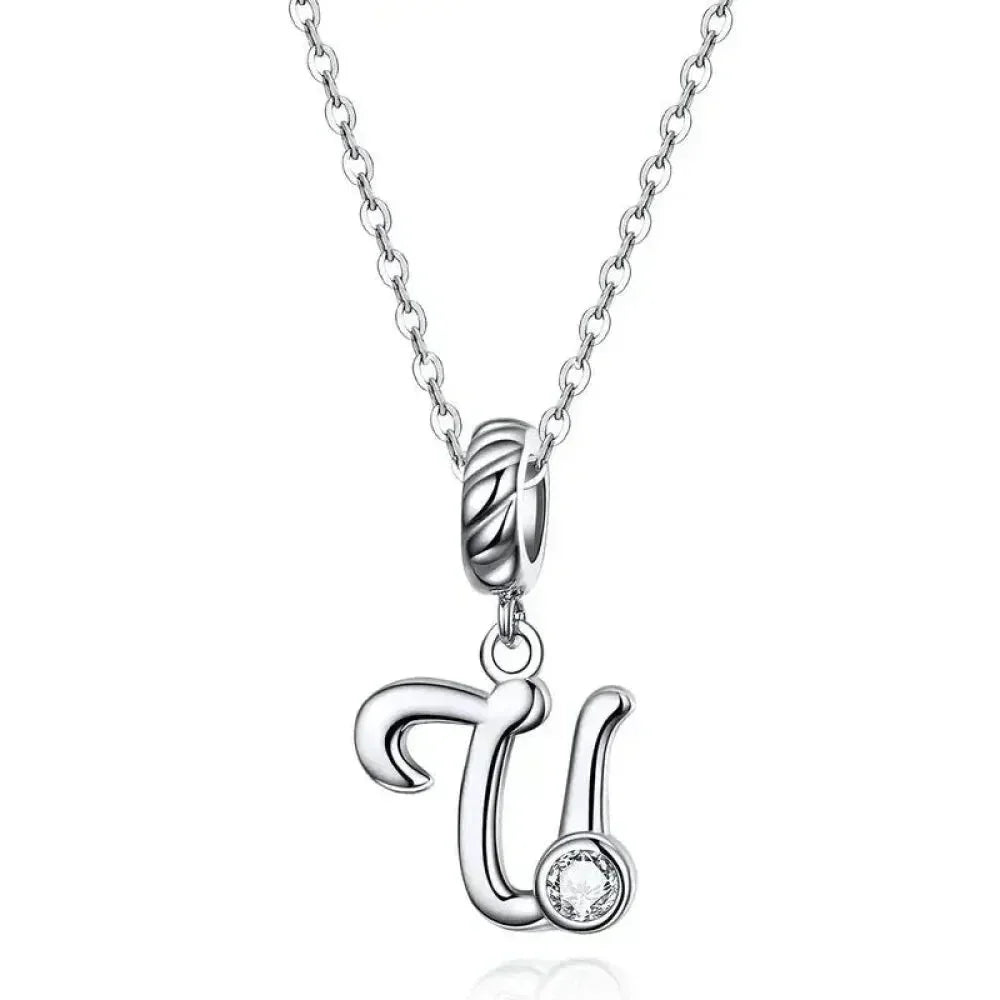Collier classique avec initiale en argent sterling 925