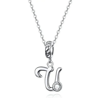 Collier classique avec initiale en argent sterling 925