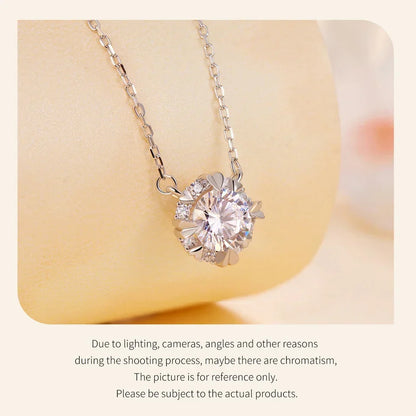 Dazzling Diamond Alternative: 1ct Moissanite Sterling Silver Pendant Necklace