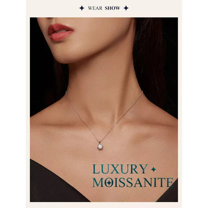 Superbe Collier Pendentif Moissanite 1 Carat | Argent Sterling 925 | Bijoux Fins de Mariage et de Mariée