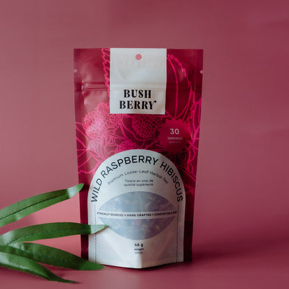 Thé biologique à la framboise sauvage et à l'hibiscus