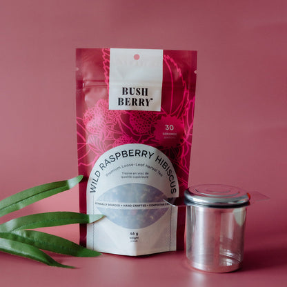 Thé biologique à la framboise sauvage et à l'hibiscus