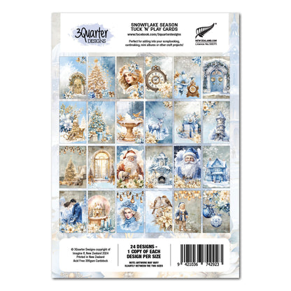 3Quarter Designs Saison Flocon de Neige - Cartes Tuck N Play
