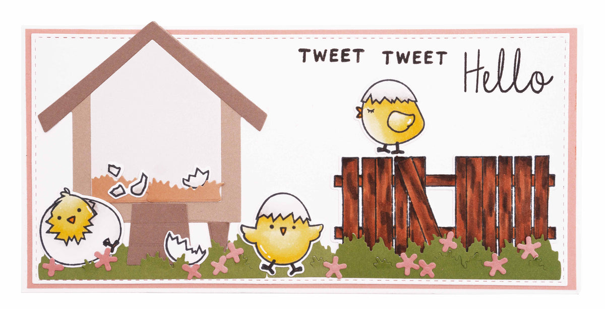 Matrice de découpe en acier inoxydable Poulailler Sweet Stories 130x270x1mm 17 pièces n°207