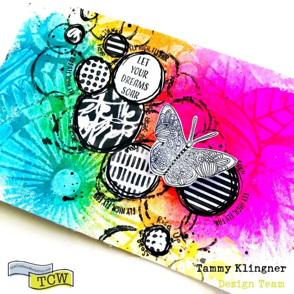The Crafters Workshop Pochoir 6x6 Messy Script