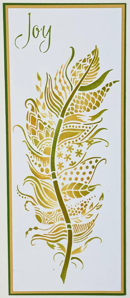 The Crafters Workshop Pochoir superposable Slimline Joy Feather
