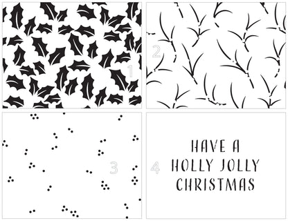 The Crafters Workshop A2 Layered Holly Background