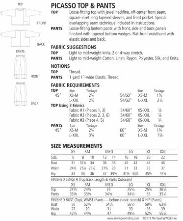 The Sewing Workshop - Haut et Pantalon Picasso