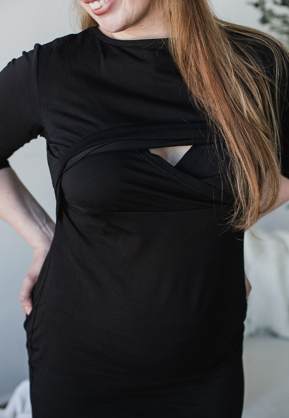 Robe de maternité et d'allaitement à manches 3/4 Taryn