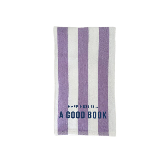 Tea/Hand Towel Good Book, Striped Lilac