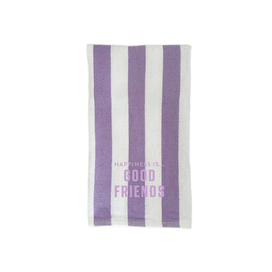 Tea/Hand Towel Good Friends, Striped Lilac with lilac