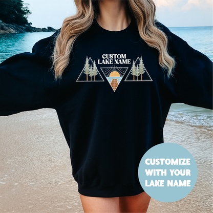 Sweat-shirt personnalisé motif lac géométrique | Vêtements d'été | Vêtements personnalisés