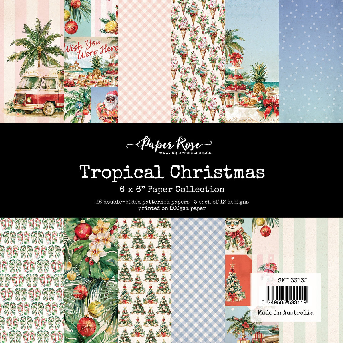 Collection de papiers Noël Tropical 6x6 33135