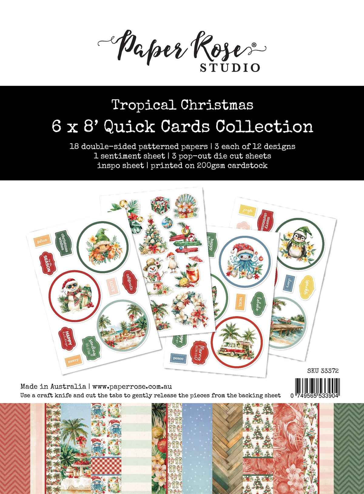 Collection de cartes rapides Noël tropical 15x20cm 33372