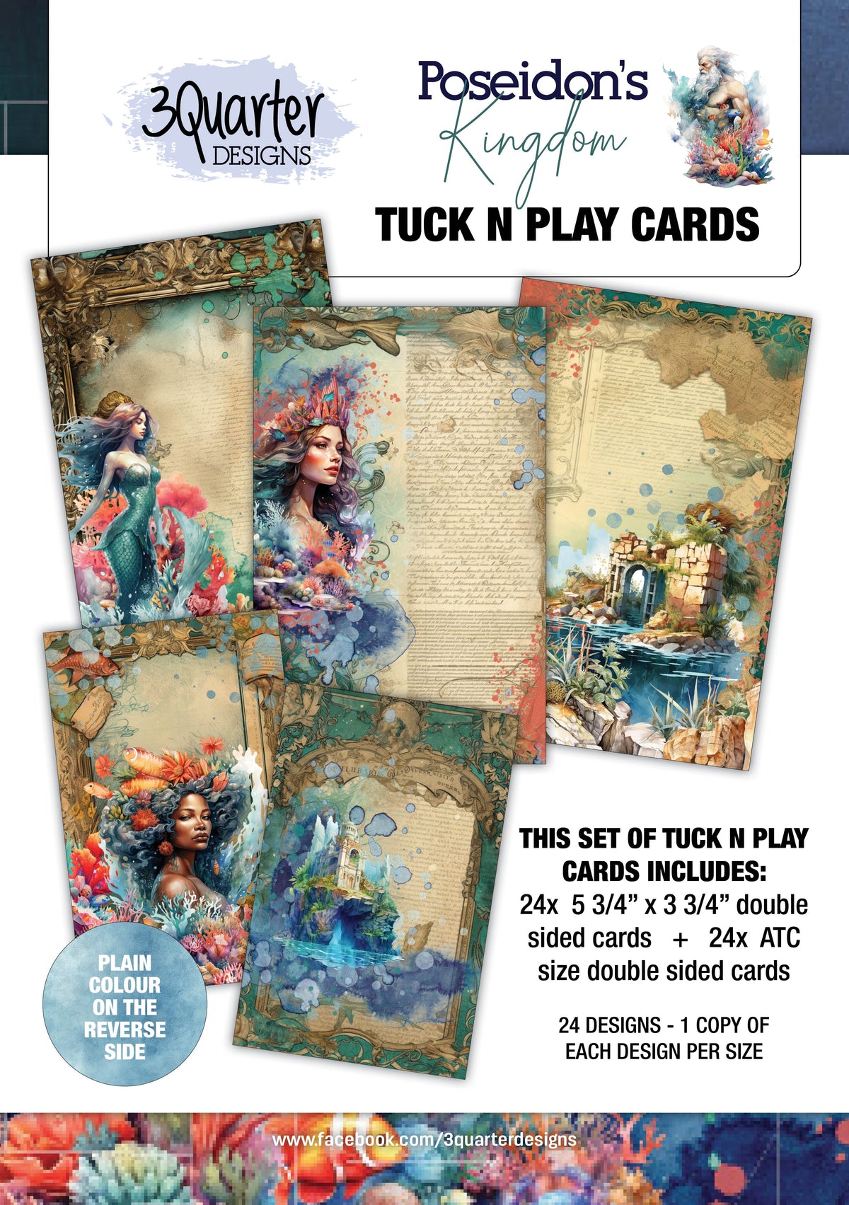 Cartes à jouer Tuck N Play Le Royaume de Poséidon par 3Quarter Designs