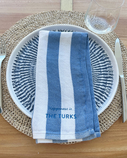 Custom Napkin, Striped Blue