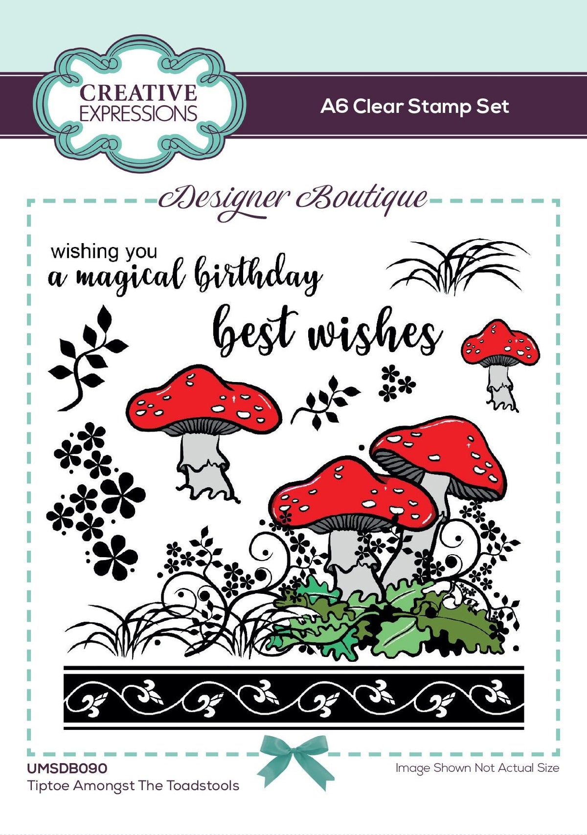 Creative Expressions Designer Boutique Woodland Walk Collection Tiptoe Amongst The Toadstools Set de tampons transparents A6