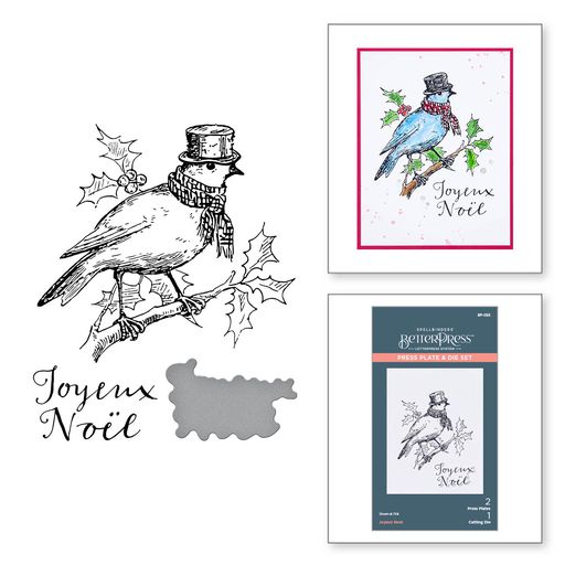 Plaque et matrices Joyeux Noël de la collection BetterPress Christmas