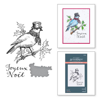 Plaque et matrices Joyeux Noël de la collection BetterPress Christmas