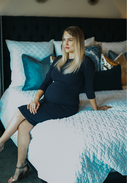 Robe de maternité et d'allaitement à manches 3/4 Taryn