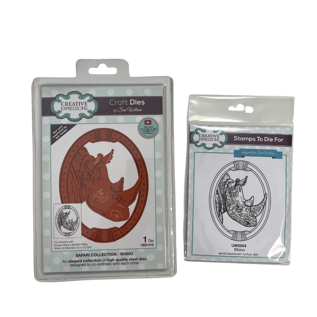 Collection Safari - Lot Tampon & Matrice Rhinocéros