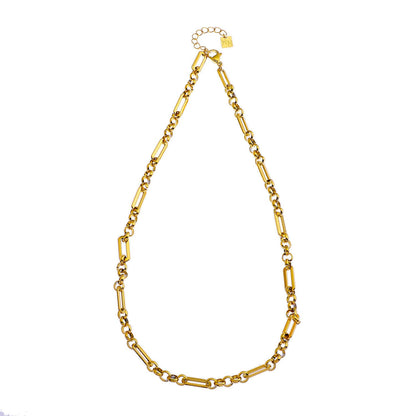VALENCE Multi Shaped Links & Beads Subtle Statement Necklace